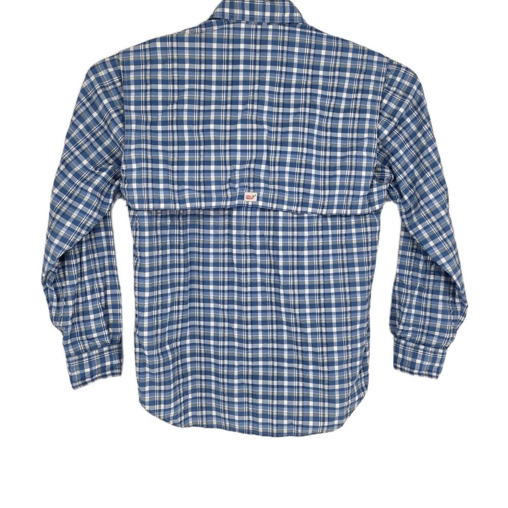 Vineyard Vines Performance Shirt Mens Small Blue Gingham Check Harbor Mesh - Picture 5 of 8